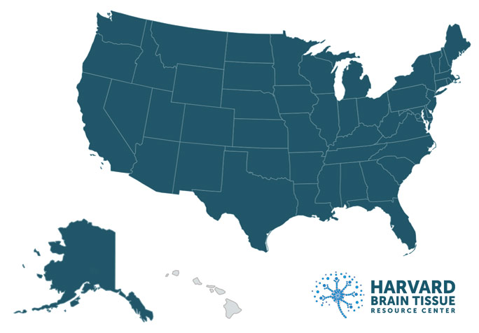 Harvard Brain Tissue Resource Center coverage map