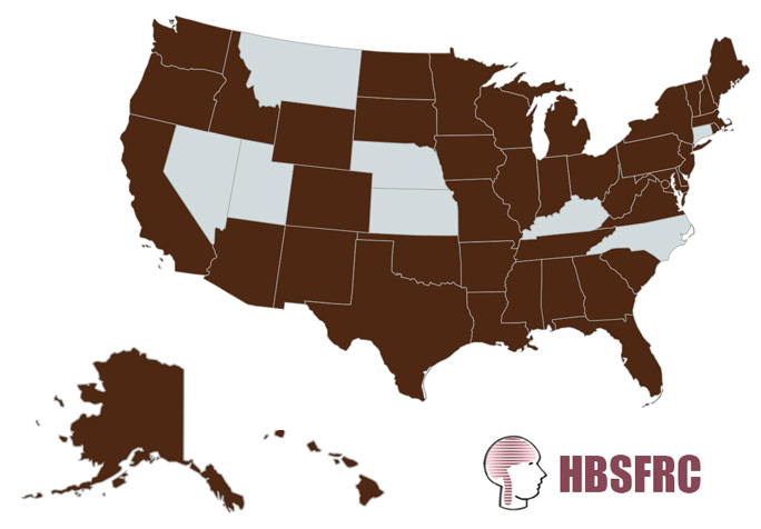 The Human Brain and Spinal Fluid Resource Center coverage map