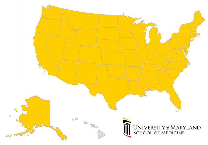 University of Maryland Brain and Tissue Bank coverage map